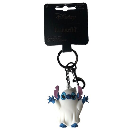 Loungefly Disney Stitch Ghost Glow In The Dark 3D Keychain NWT - Picture 2 of 8